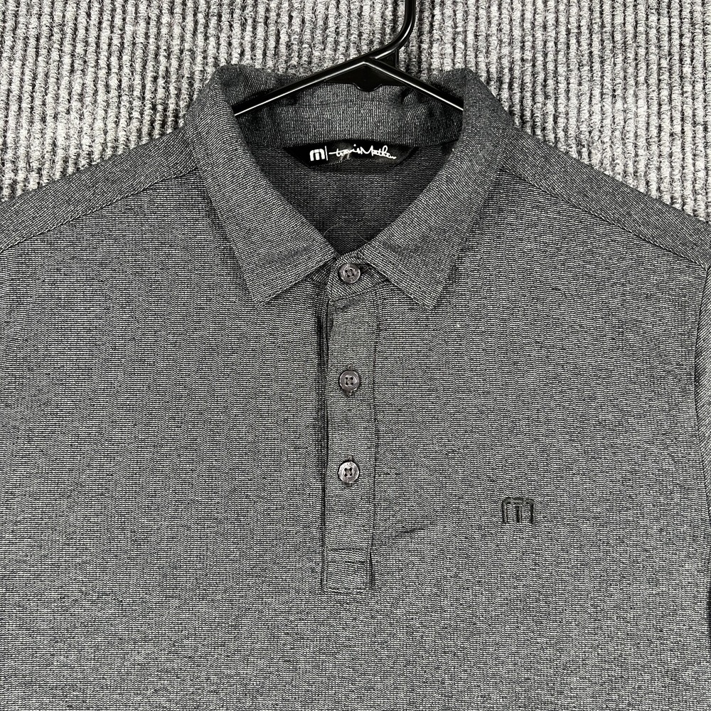 Travis Mathew Polo Shirt Mens Medium Black Short Sleeve Golf Casual Outdoor